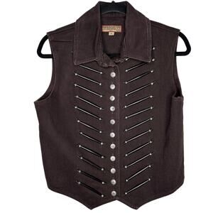 Double D Ranch Embellished Denim Vest Washed Black